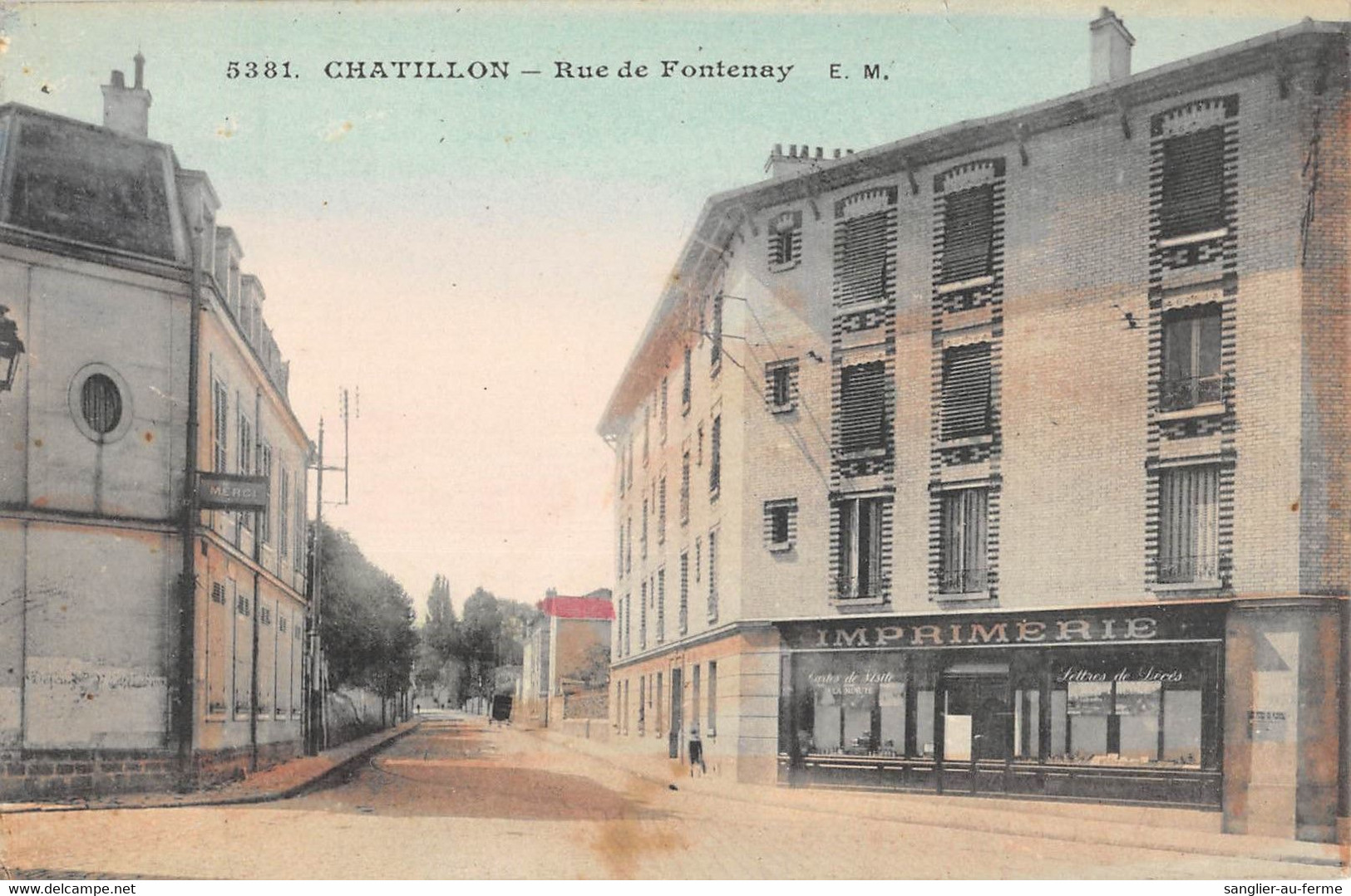 CPA 92 CHATILLON / RUE DE FONTENAY / IMPRIMERIE / Cliché Colorisé - Châtillon