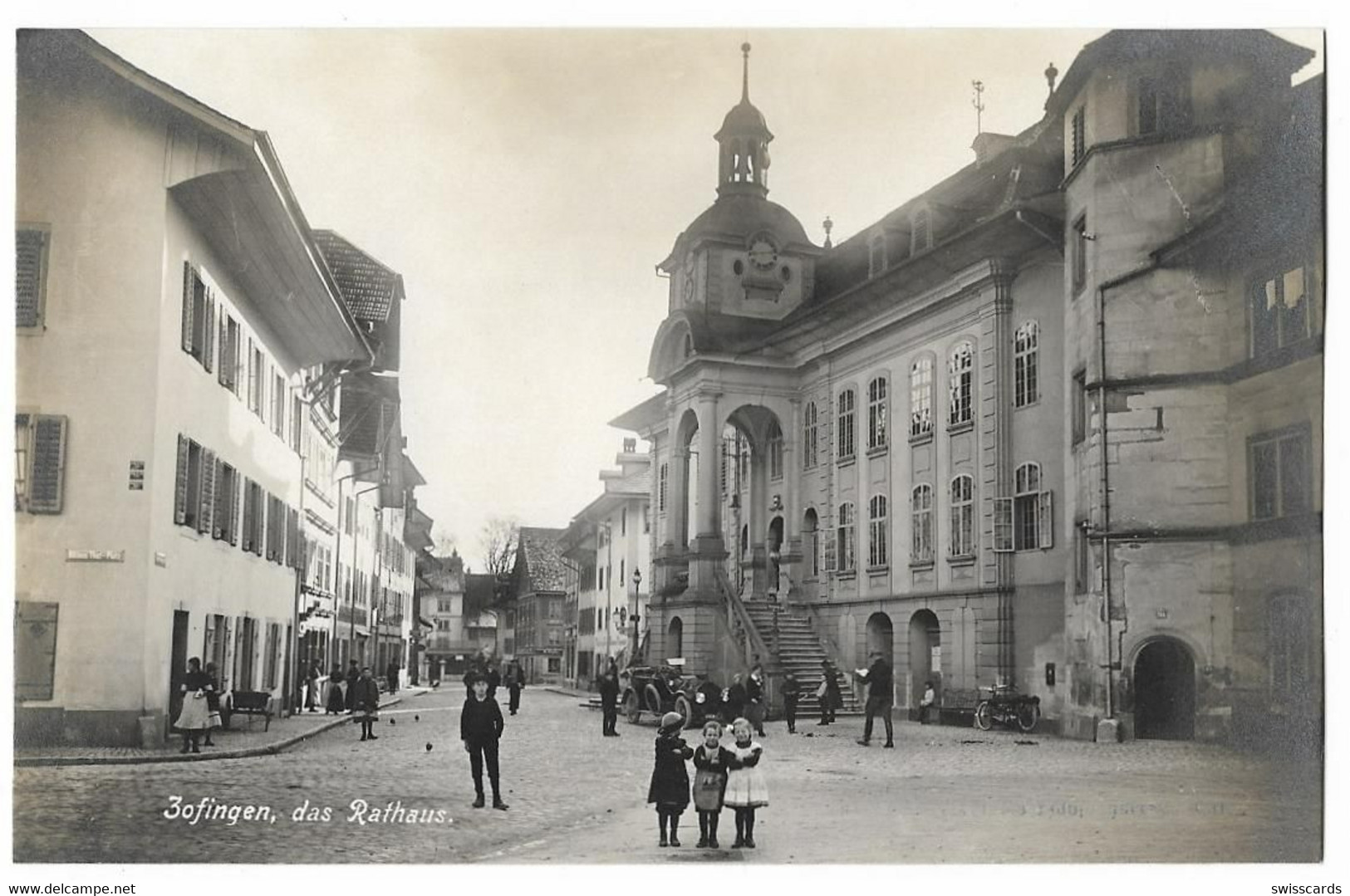 ZOFINGEN: N.Thut-Platz Animiert Mit Oldtimer, Echt-Foto-AK ~1920 - Zofingen