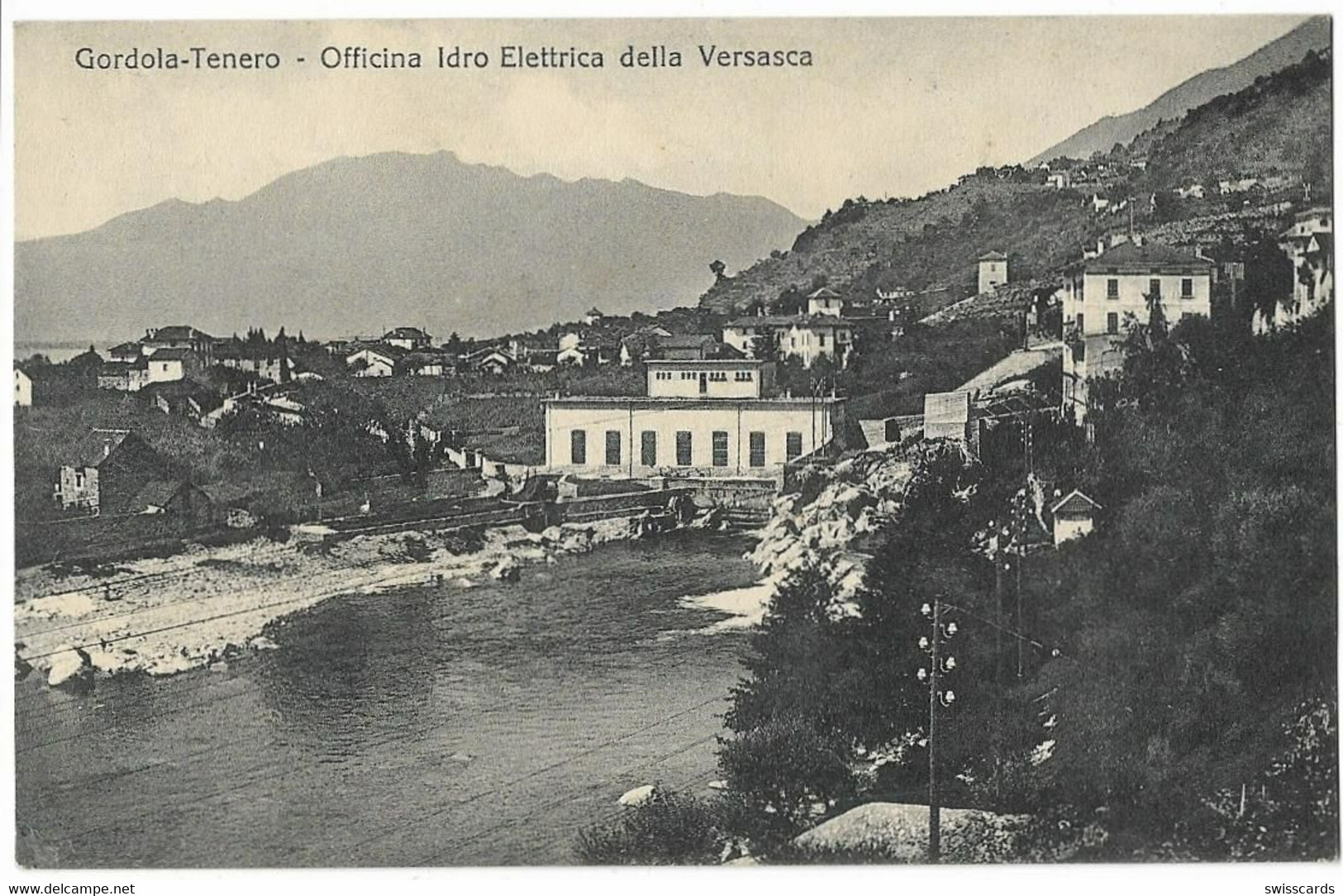 GORDOLA-TENERO: Villagio Con Officina Idro Elettrica ~1910 - Gordola