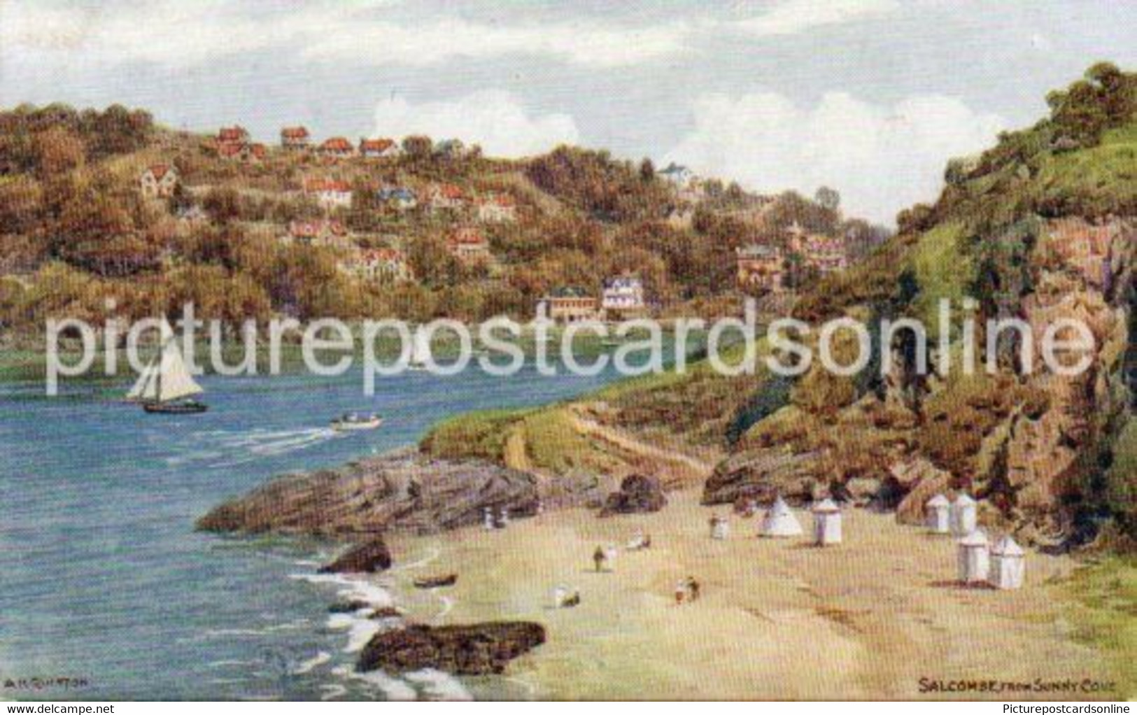 SALCOMBE OLD ART COLOUR POSTCARD BY A. R. QUINTON NO 2397 DEVON - Quinton, AR