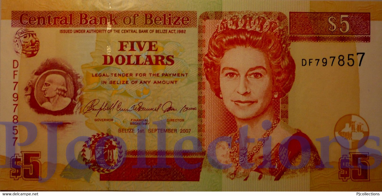 BELIZE 5 DOLLARS 2007 PICK 67c UNC - Belice