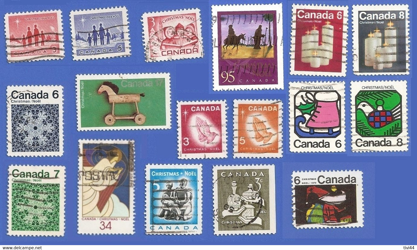 CANADA LOT 17 TIMBRES NOËL CHRISTMAS OBLITÉRÉS - Other & Unclassified