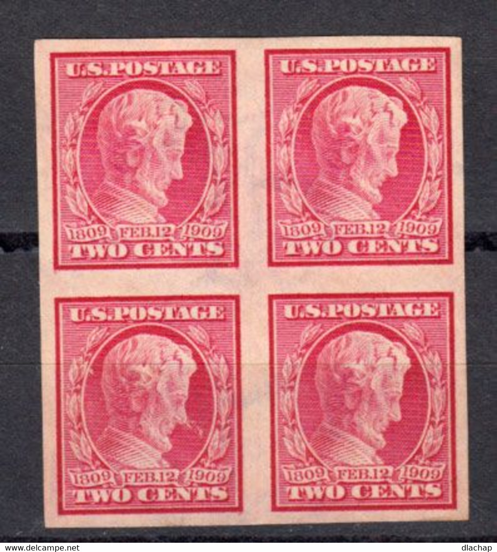 Etats Unis USA Yvert 179 A Bloc De Quatre Neuf Sans Gomme. Centenaire De La Mort De Lincoln - Unused Stamps