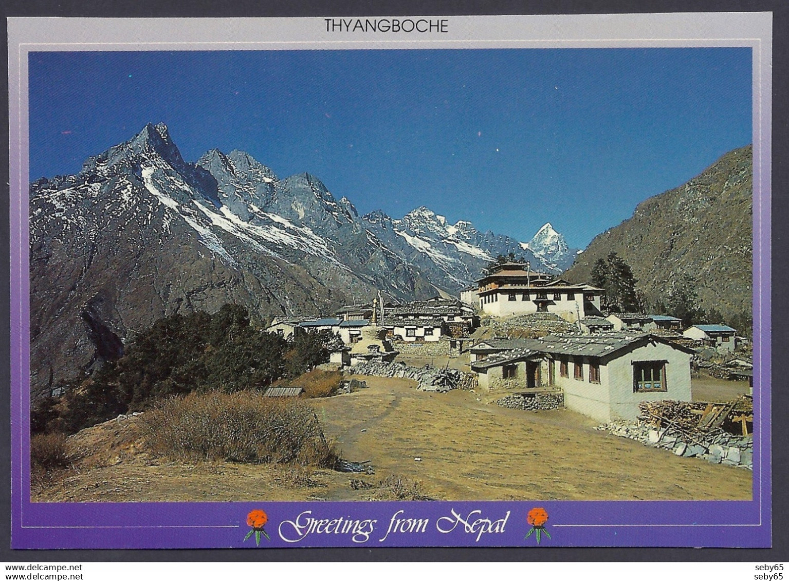 Nepal - Namaste - Thyangboche Monastery, Cholatse Peak Behind, Greetings From, Village, Mountains - Népal