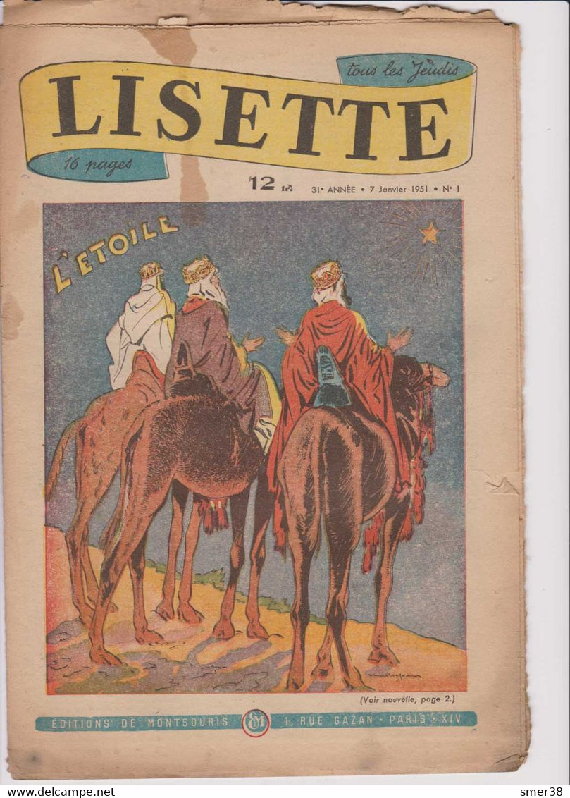 Lisette - 1951 - 31eme Année  - N° 1 -   7/01/1951 - Lisette