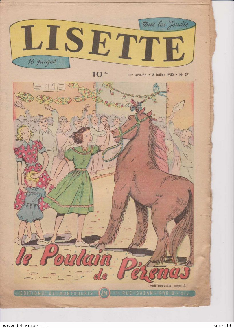 Lisette - 1950 - 30eme Année  - N° 27 -  2/07/1950 - Lisette