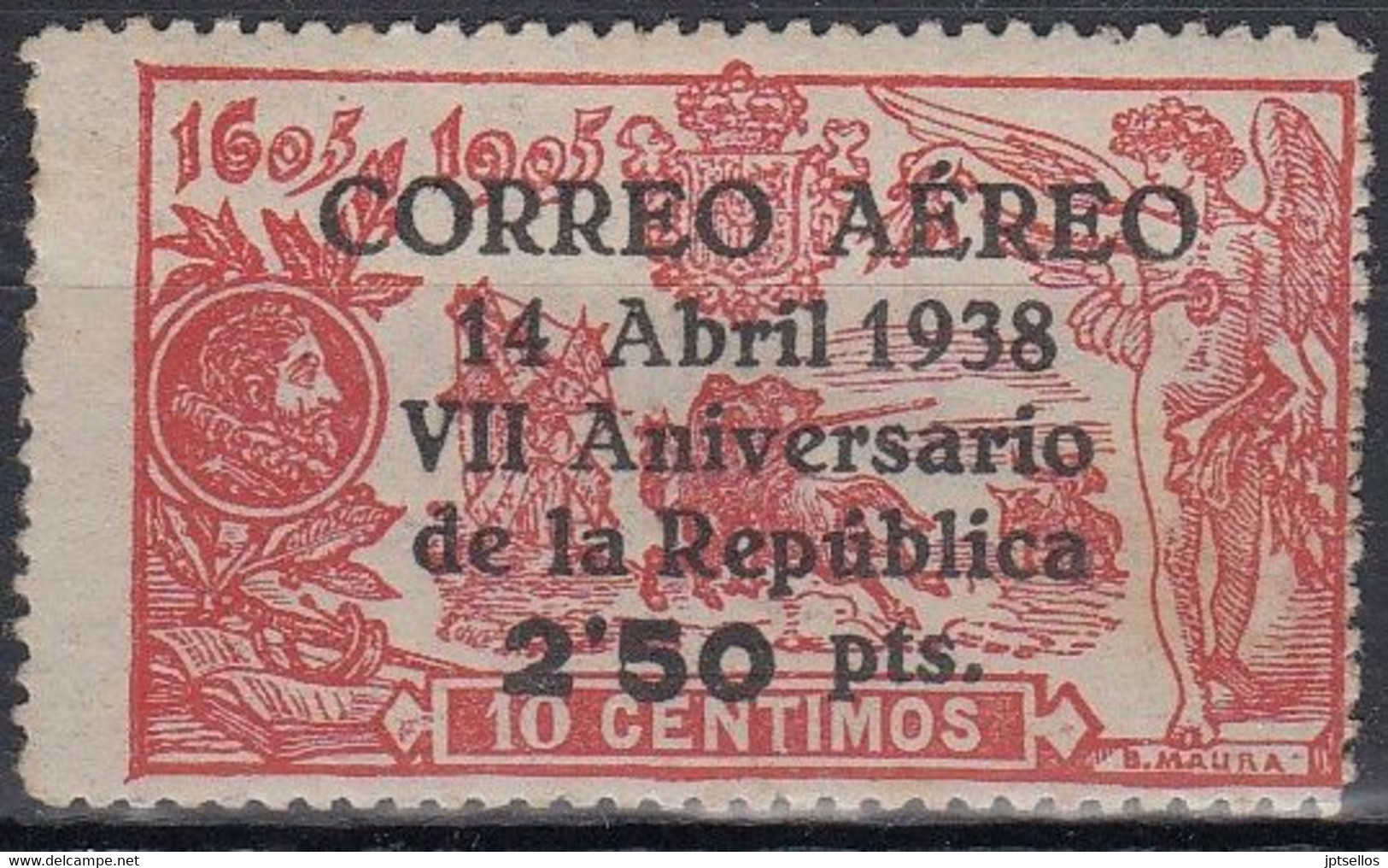 ESPAÑA 1938 Nº 756 NUEVO MANCHAS DE OXIDO - Ongebruikt