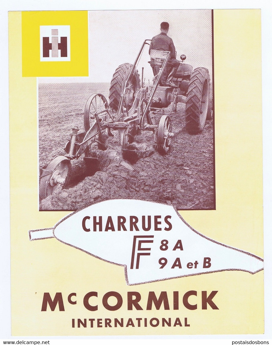 C10A) Feuillet Publicité Tracteur CHARRUES F8A F9A F9B McCORMICK  4pp. 28x21cm - Trattori