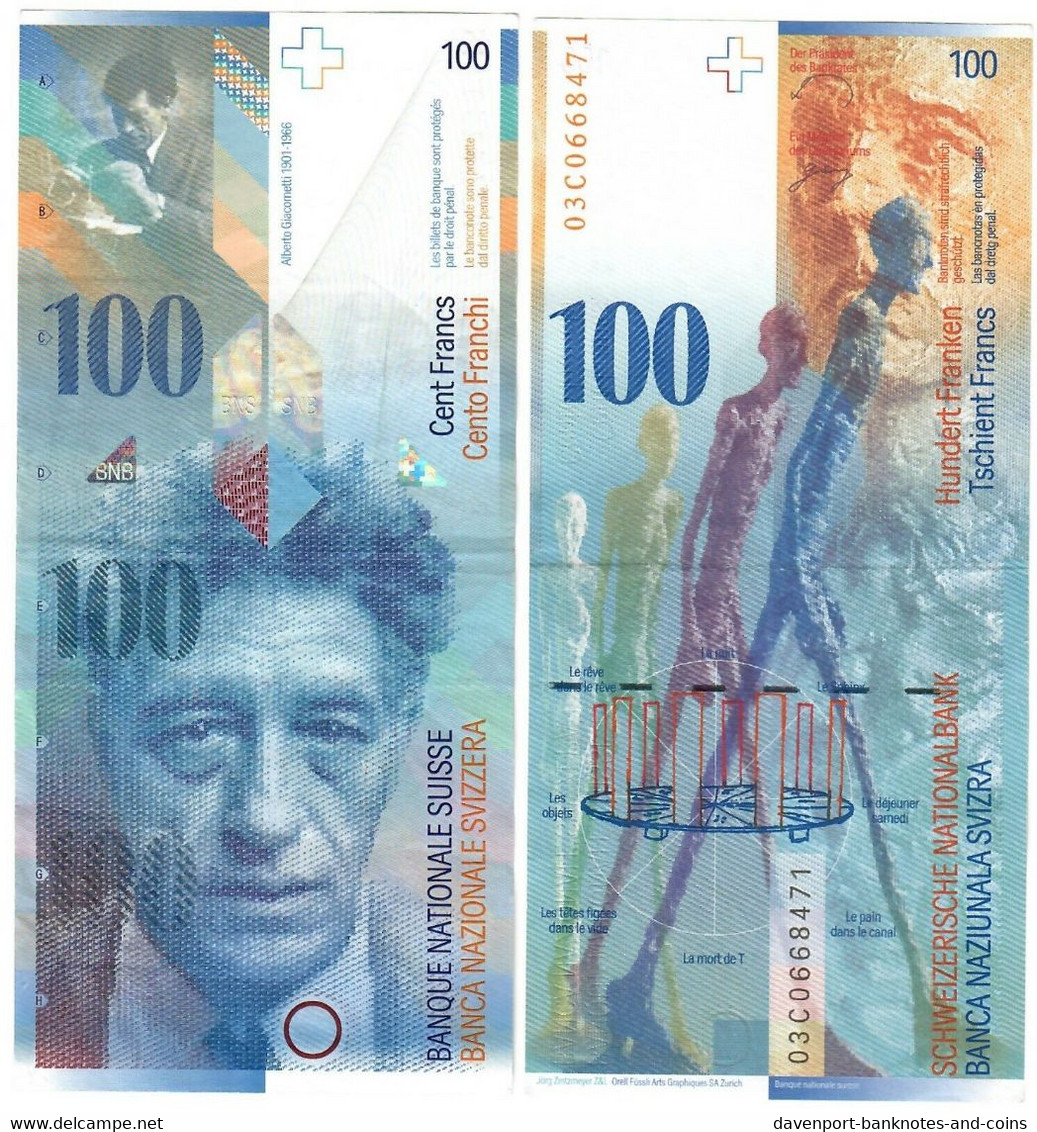 Switzerland 100 Francs (Franken) 1996 (2003) VF - Switzerland