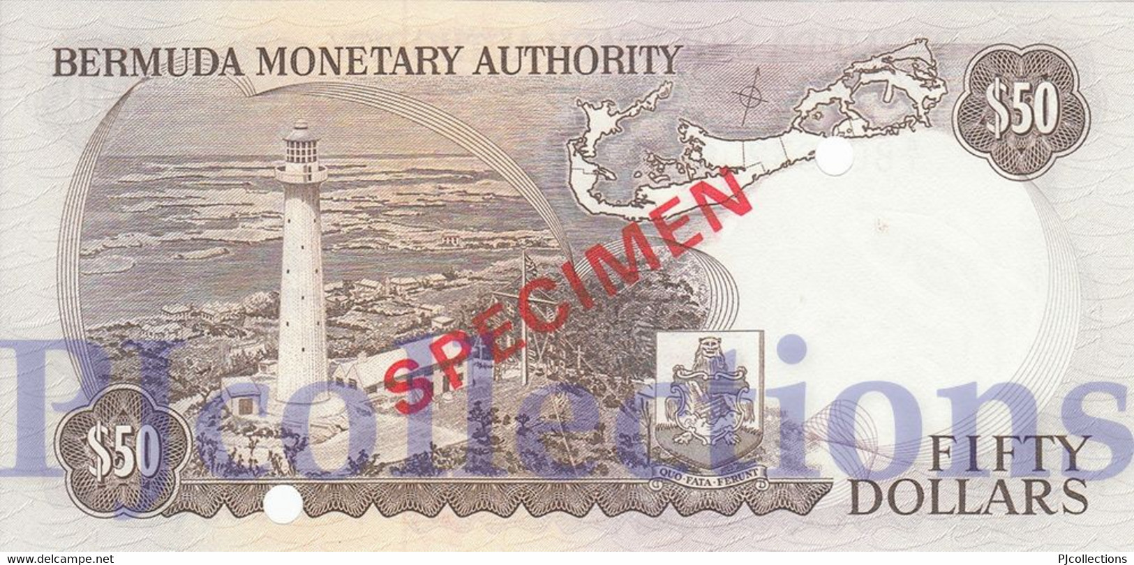 BERMUDA 50 DOLLRS 1978 PICK 32 CS1 SPECIMEN UNC - Bermudas