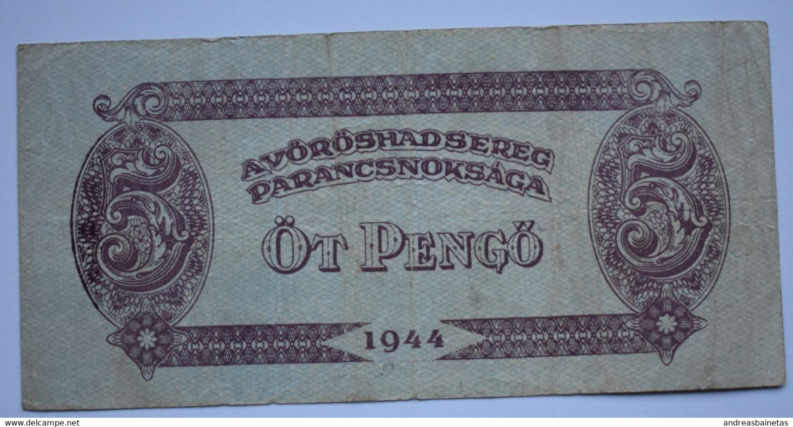 Banknotes Hungary 5 Pengő Russian Occupation 1944 Fine P# M4 - Hongrie