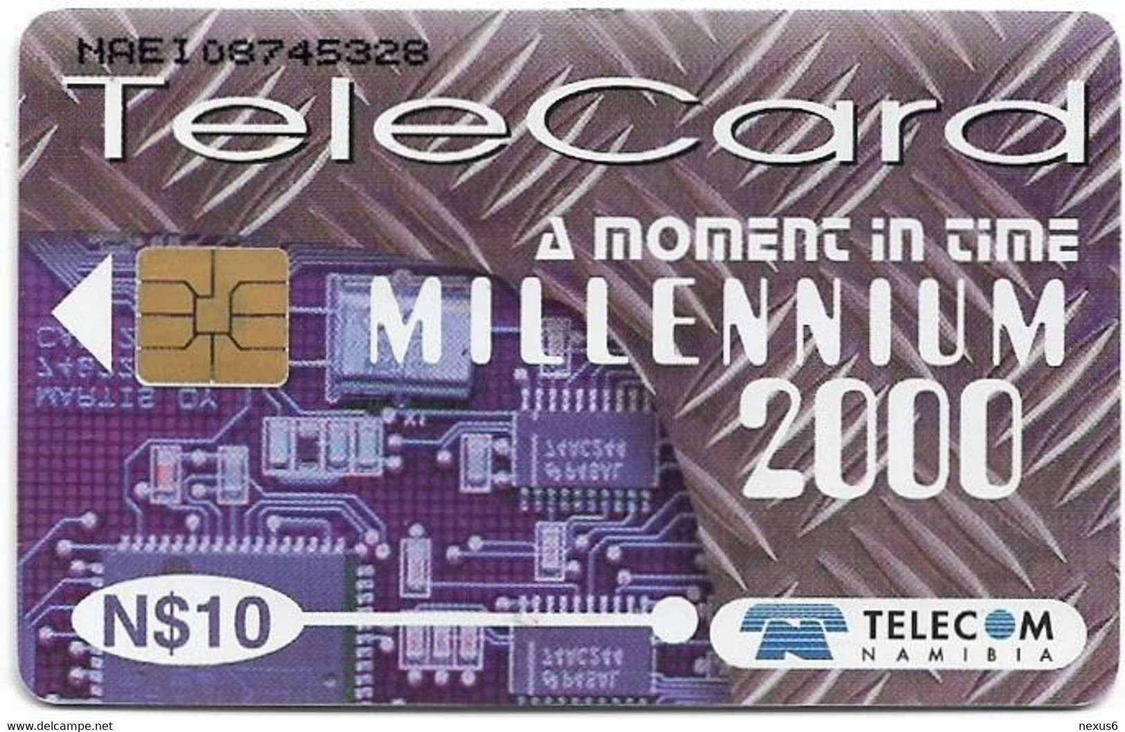 Namibia - Telecom Namibia - Millennium 2000 - Destination Anywhere, Solaic, 1999, 10$, Used - Namibie