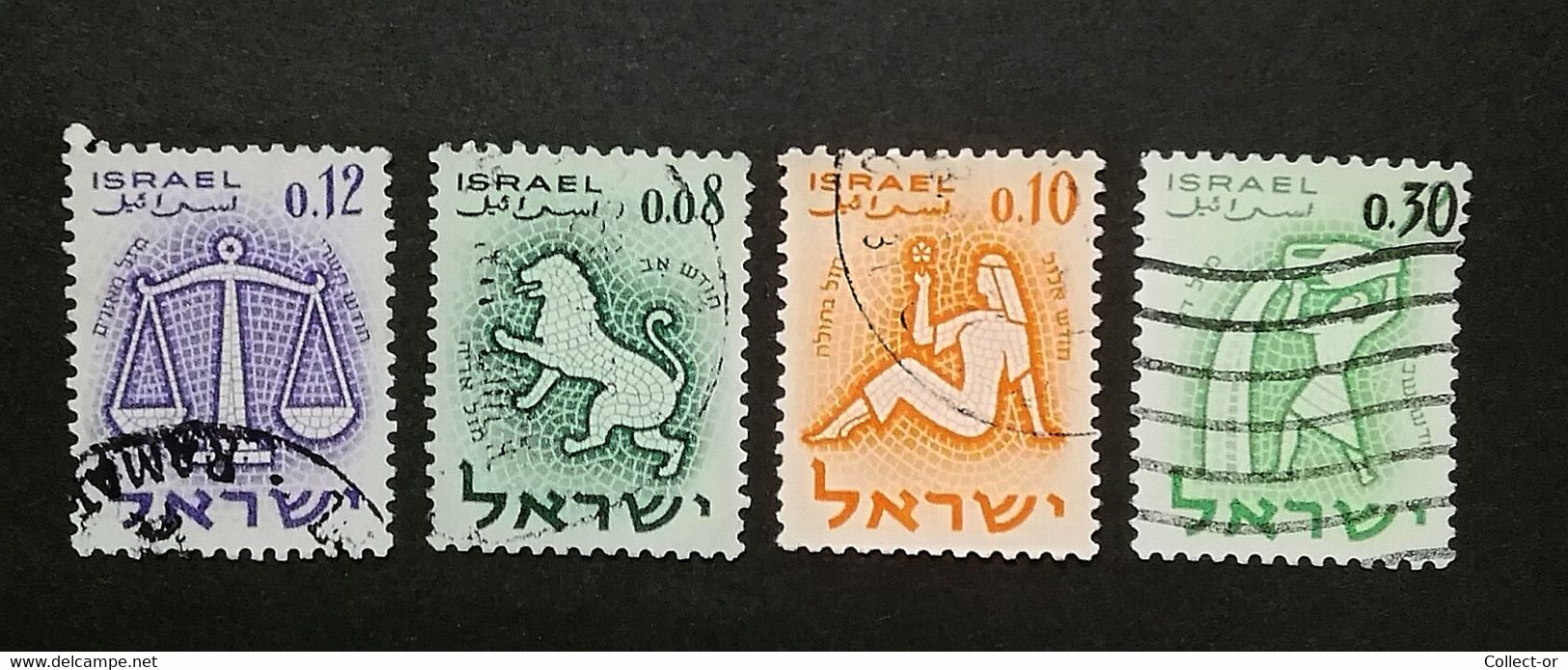 ISRAEL, 1961, Signes Du Zodiaque, Petit Lot, Scott N° 194-196 Et 200/A83, Oblitéré, - Gebraucht (ohne Tabs)