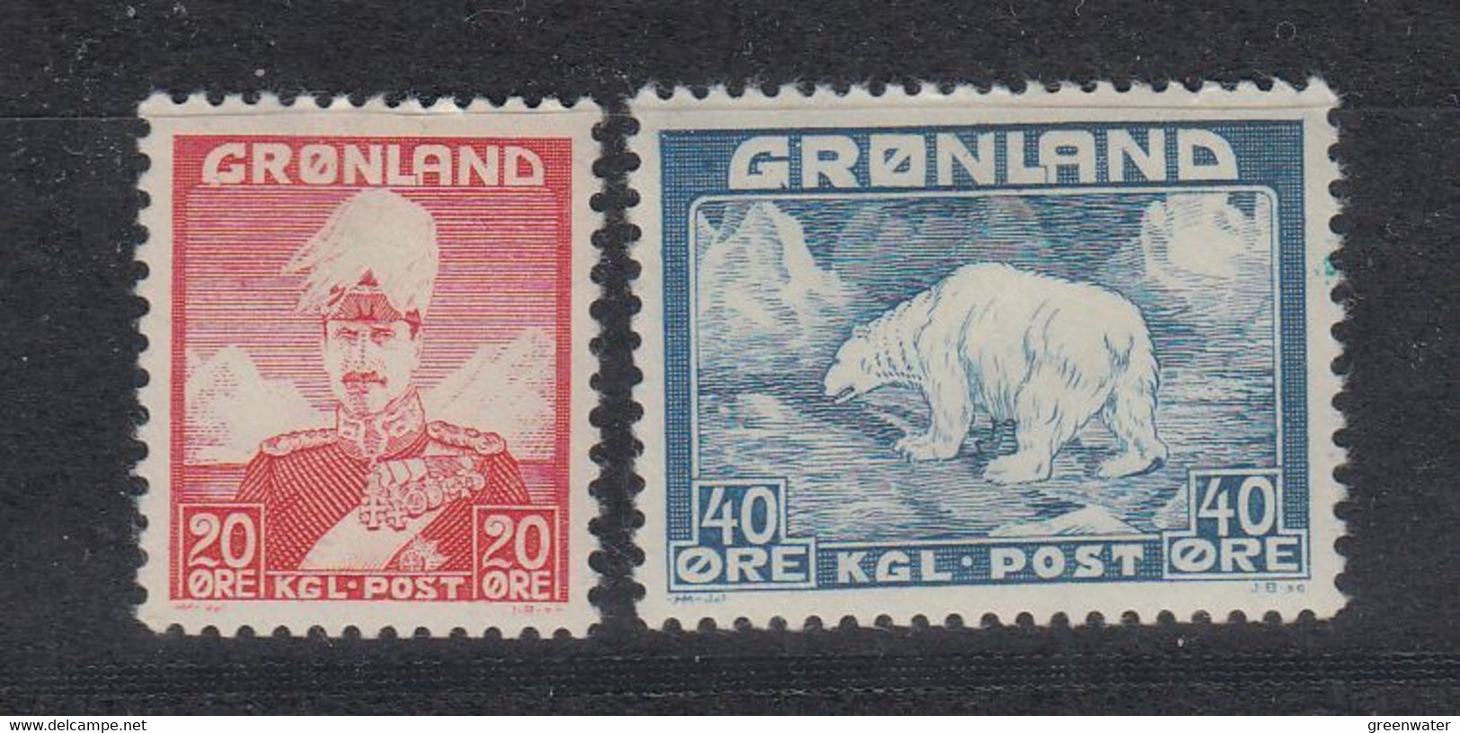 Greenland 1946 Definitives 2v * Mh (= Mint, Hinged) (58401) - Neufs