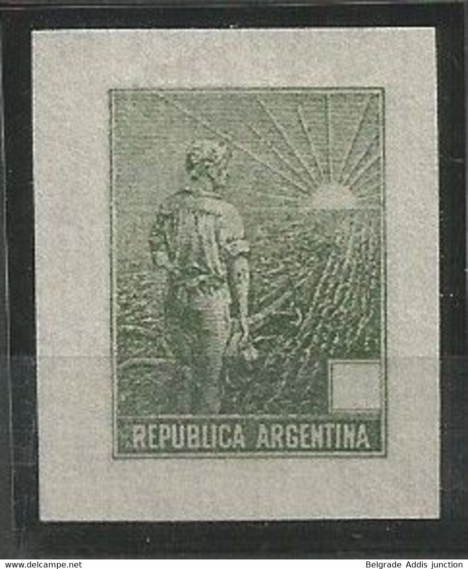 Argentina 1911 Essai Prueba PROOF In Green On Thin Paper Without Value Printed In The Tablet MNG - Ungebraucht