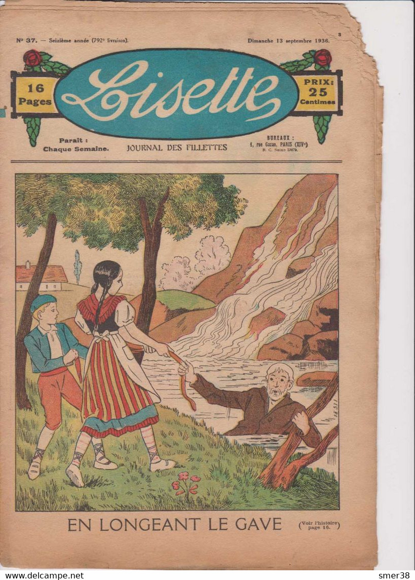 Lisette - Journal Des Fillettes  - 1936 - 16eme Année  - N° 37 - 13/9/36 - Lisette