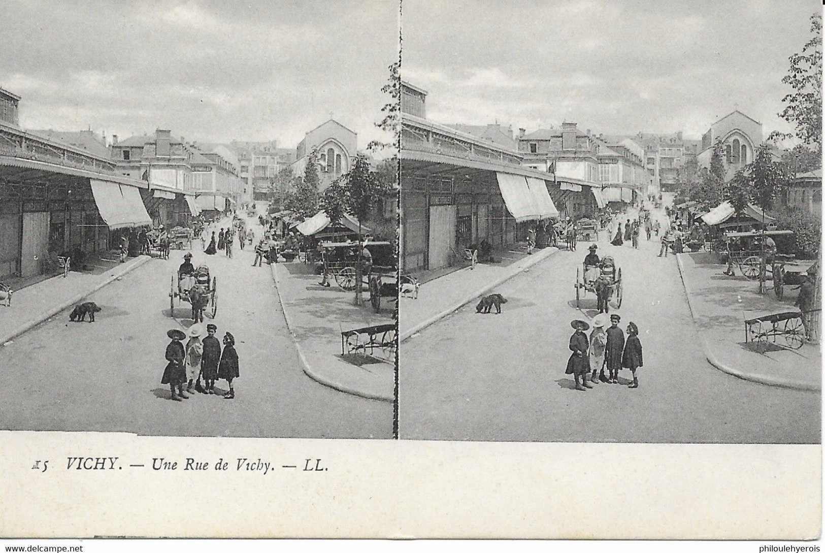 CPA VICHY 03 Vues Stéréoscopiques : Une Rue De Vichy - Stereoskopie