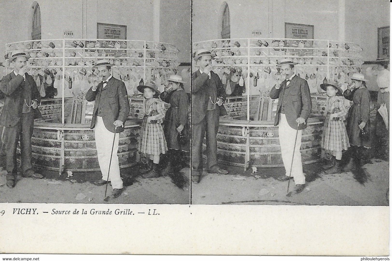 CPA VICHY 03 Vues Stéréoscopiques : Source De La Grande Grille - Stereoscope Cards