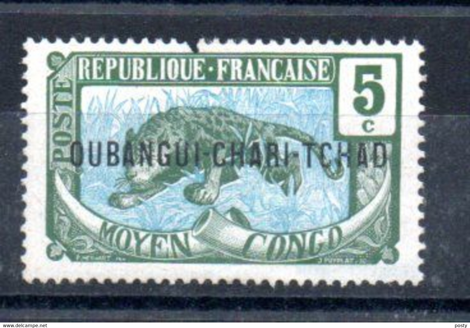OUBANGUI-CHARI - MOYEN CONGO - 1915 - LEOPARD - 5 - - Neufs