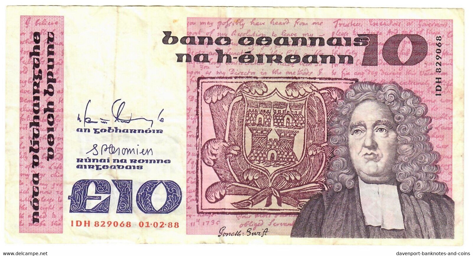 Ireland 10 Pounds 1988 VF [2] - Irlande