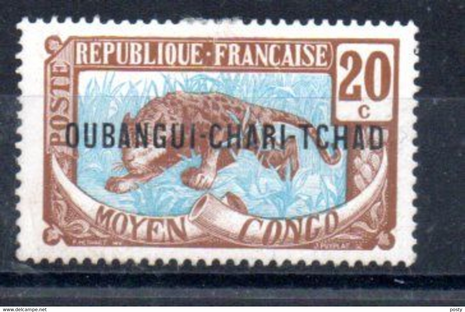 OUBANGUI-CHARI - MOYEN CONGO - 1915 - LEOPARD - 20 - - Neufs