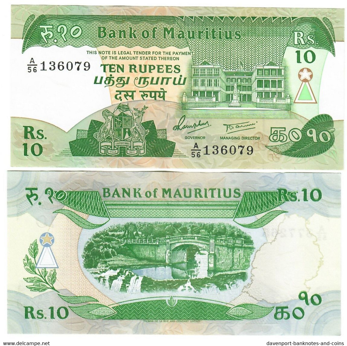 Mauritius 10 Rupees 1985 AUNC - Mauricio