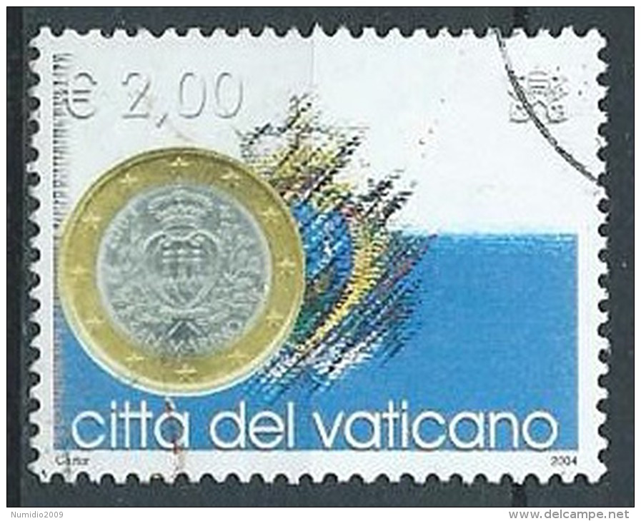 2004 VATICANO USATO MONETA EURO SAN MARINO 2,00 EURO - VV2-9 - Oblitérés