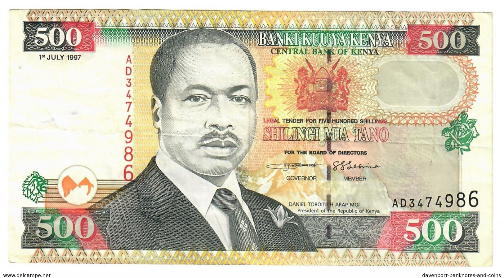 Kenya 500 Shillings 1997 F - Kenia