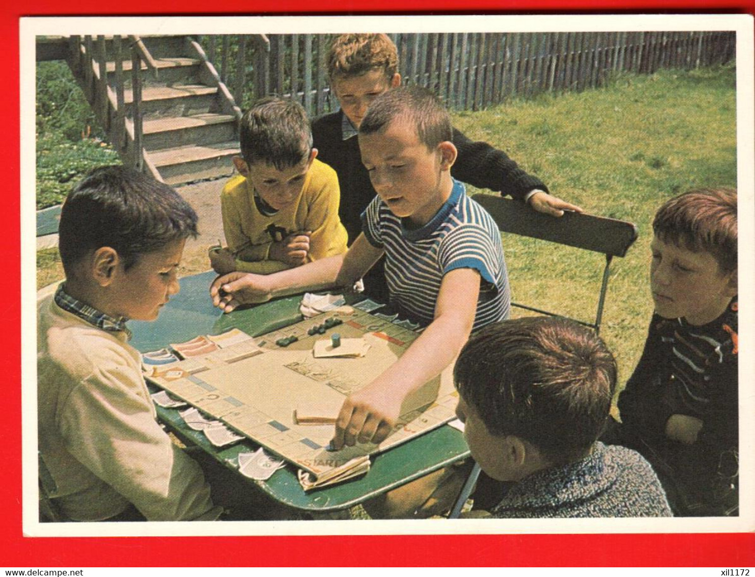 ZUS-04 Colonie De Vacances à Giétroz Finhaut Valais, Enfants Jouant Une Partie De Monopoly. GF Circulé - Sonstige & Ohne Zuordnung