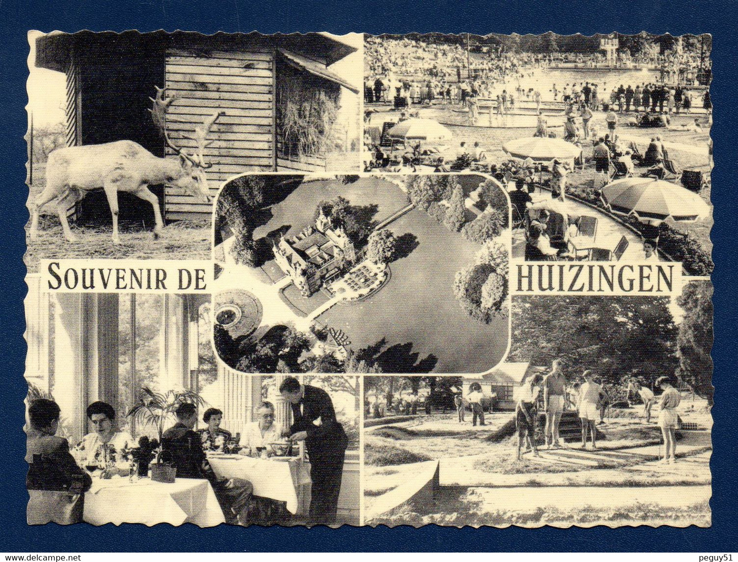 Souvenir De Huizingen ( Beersel). Château. Parc Animalier, Piscines, Tennis, Restaurant, Minigolf. 1953 - Beersel