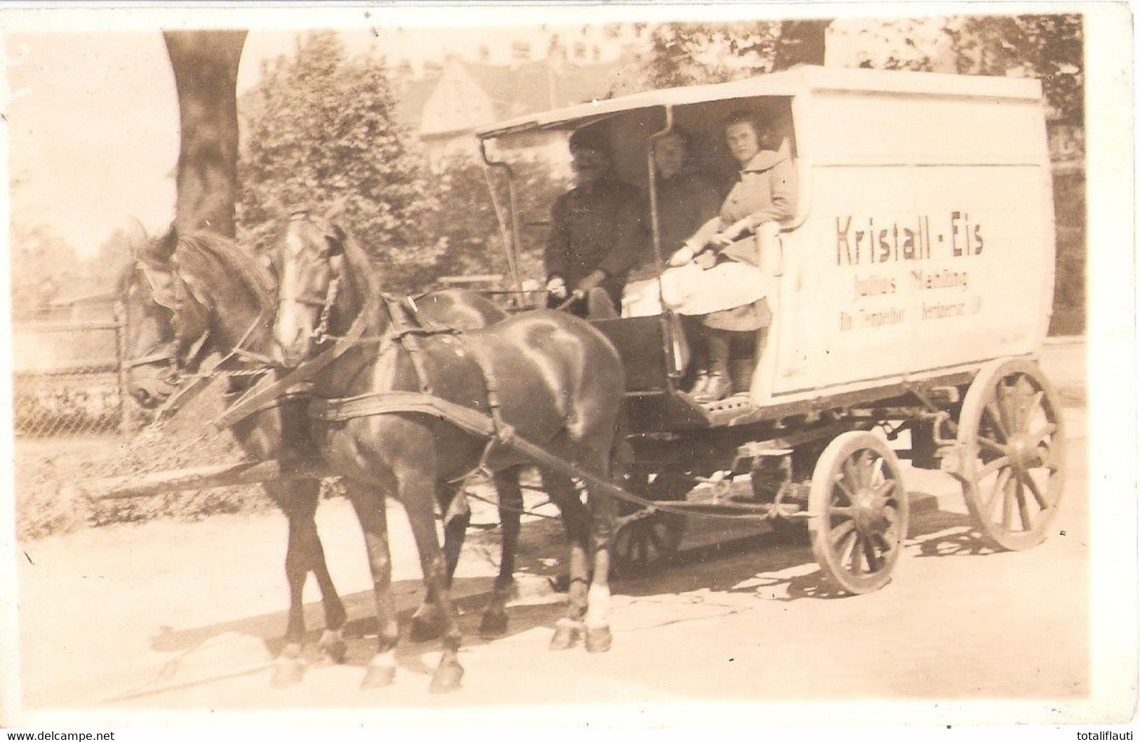 BERLIN TEMPELHOF Adresse Auf Lieferwagen Kristall Eiswagen Julius Mahling Berliner Straße 10 Original Private Fotokarte - Tempelhof