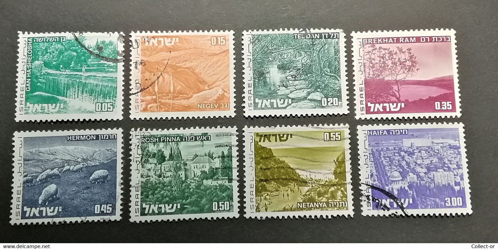 ISRAEL, 1971-75 Petit Lot De 8 Timbres, Paysages, Scott N° 461-471/A193, Oblitérés - Usados (sin Tab)