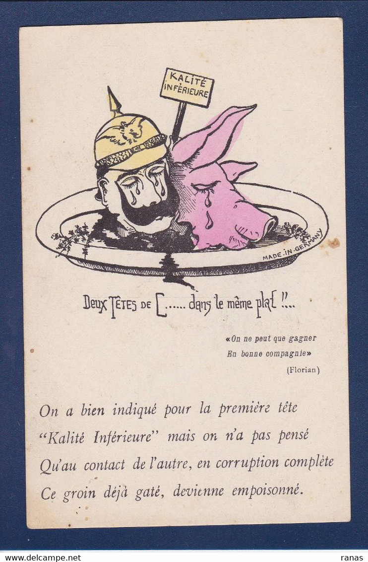 CPA Cochon Pig Satirique Anti Kaiser Caricature Non Circulé - Pigs