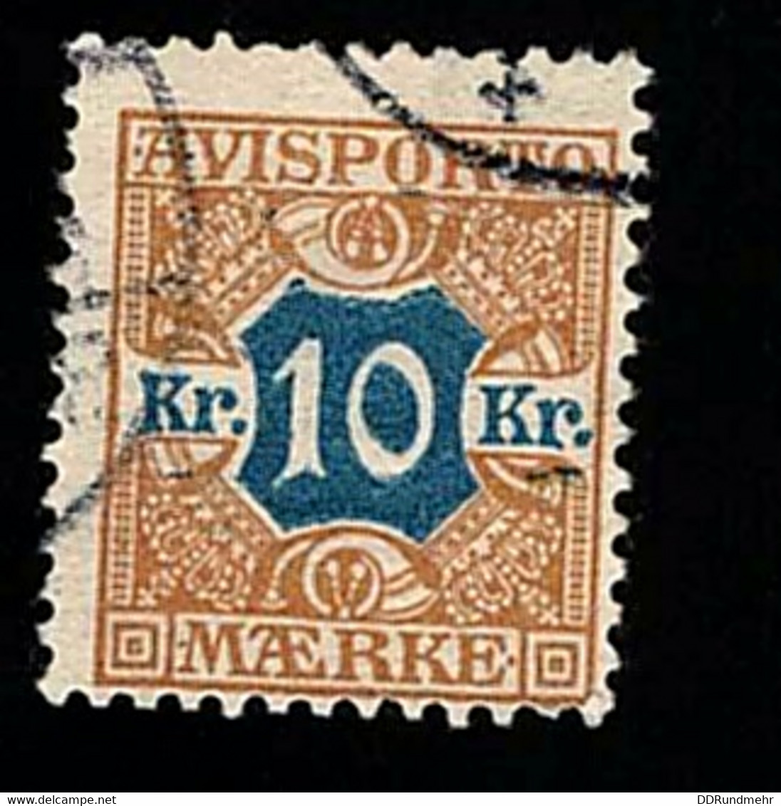 1907 Avisporto Zeitung Michel DK V10X Stamp Number DK P10 Yvert Et Tellier DK J10 Stanley Gibbons DK N140 Used - Used Stamps