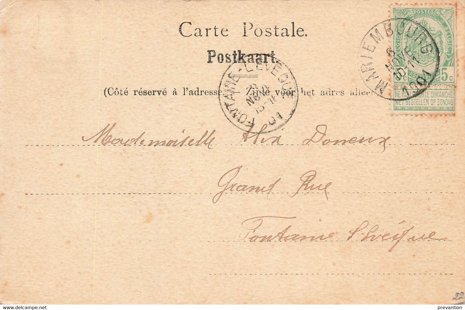 Souvenir De FONTAINE L'EVEQUE - La Babelone - Carte Circulé En 1901 - Fontaine-l'Evêque