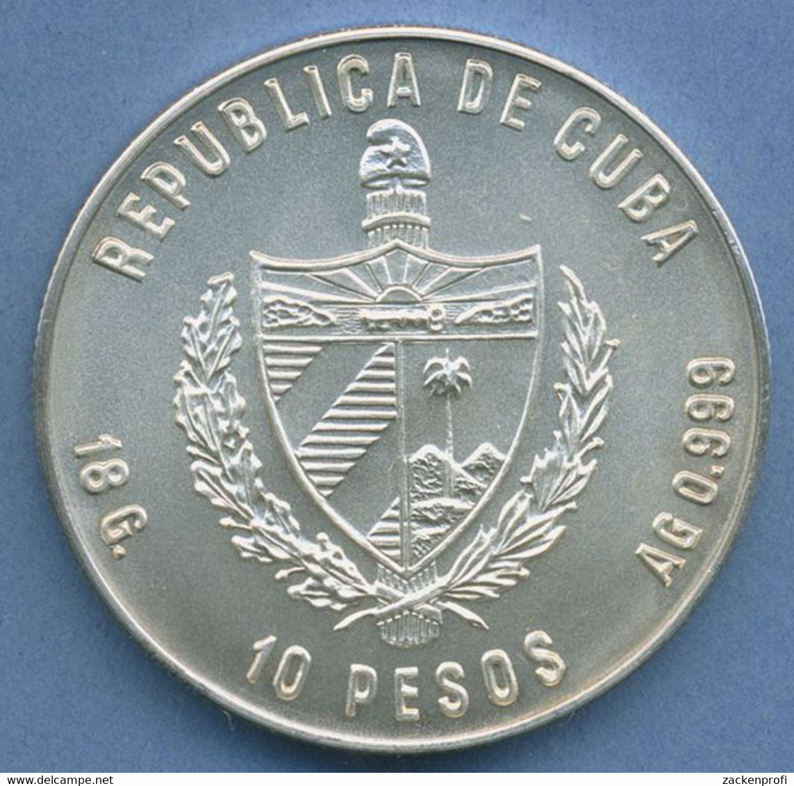 Kuba 10 Pesos 1980, Olympia Sommerspiele Moskau, Silber, KM 51 Vz/st (m4645) - Cuba