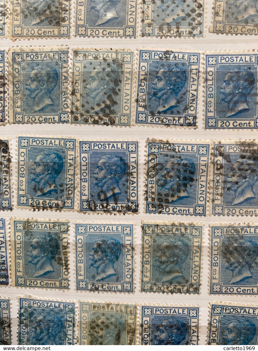 49 FRANCOBOLLI 20 CENTESIMI REGNO 1867 - Poststempel