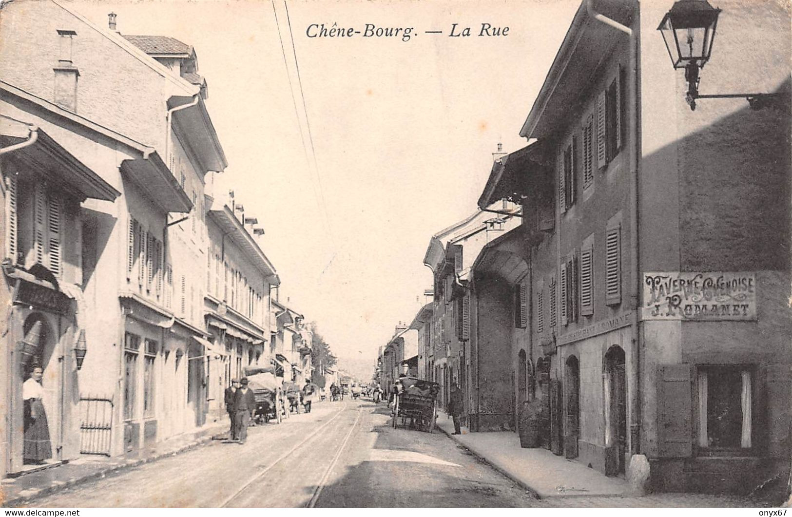 CHÊNE-BOURG-Genève-Suisse-Schweiz-Svizzera - La Rue-Taverne Genevoise J. Romanet - GENEVE - Genève