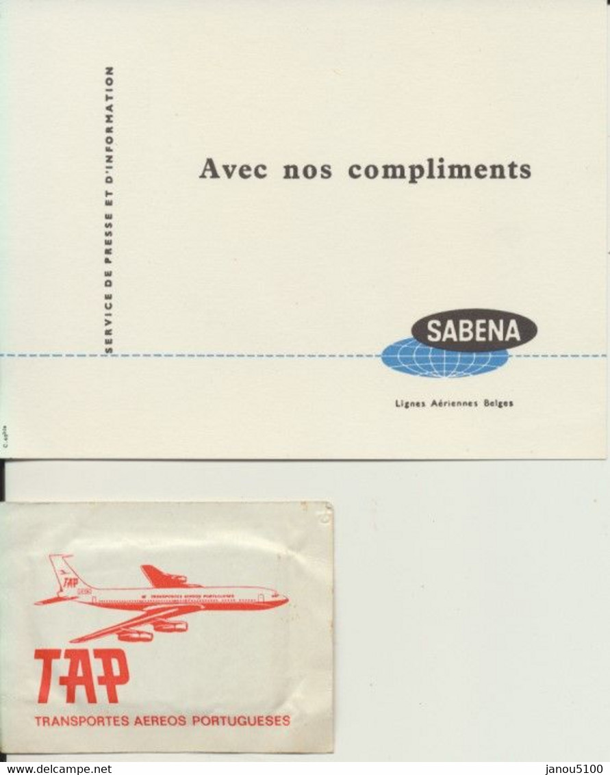 AUTRES COLLECTIONS      TRANSPORT    AVIATION COMMERCIALE              2 PIECES. - Schrijfbenodigdheden