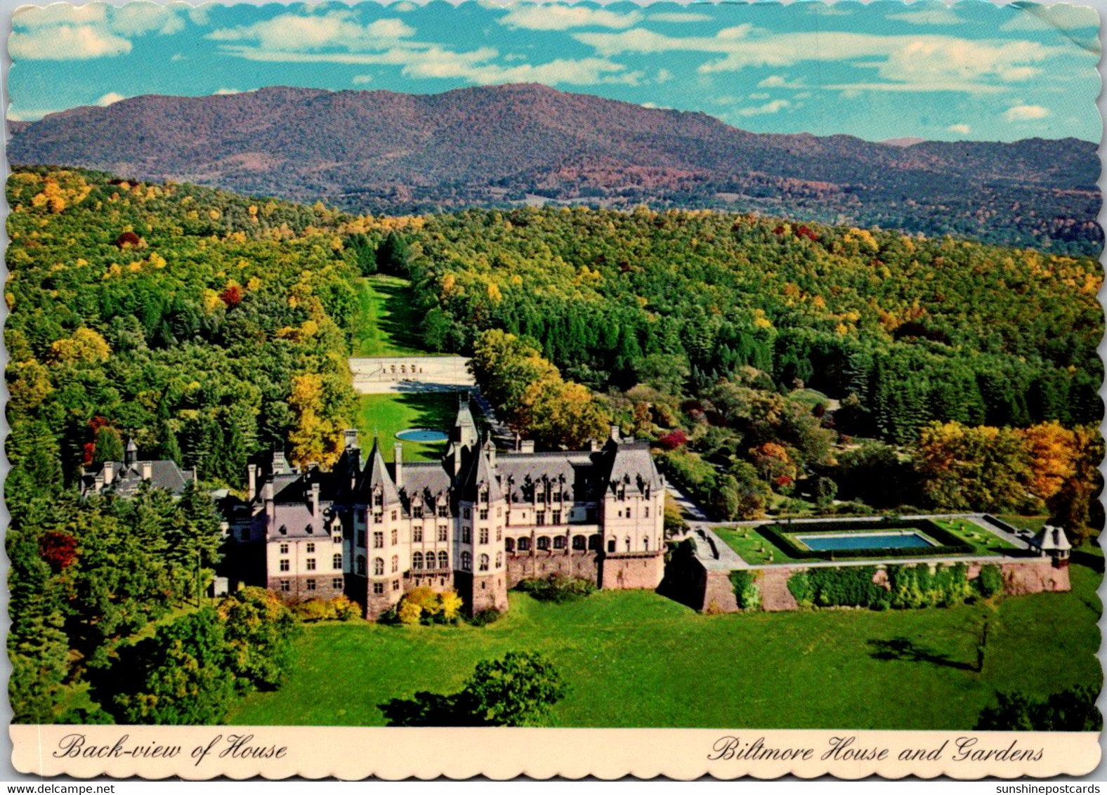 Noth Carolina Asheville Biltmore House And Gardens Back View Of House - Asheville