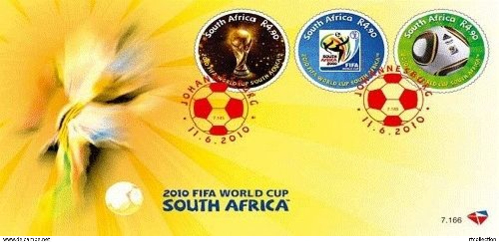 South Africa RSA 2010 First Day Cover FDC FIFA World Cup Football Game Soccer Sports Round Shape Stamps SG 1786 Rare - Briefe U. Dokumente