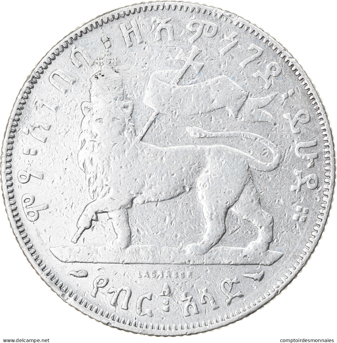 Monnaie, Éthiopie, Menelik II, 1/2 Birr, 1897, Paris, TB, Argent, KM:4 - Aethiopien