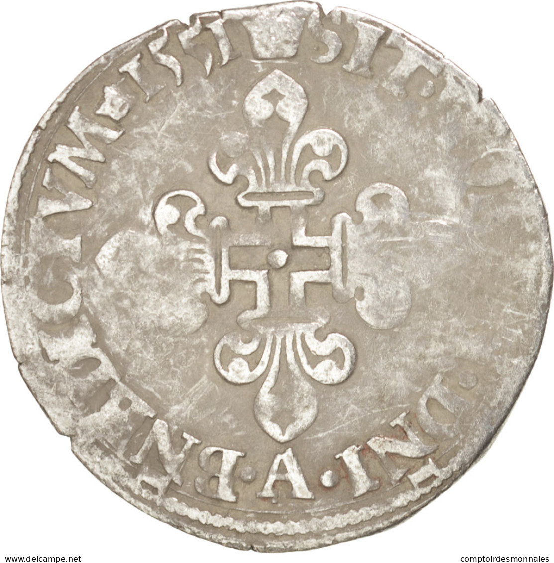 Monnaie, France, Demi Gros De Nesle, 1551, Paris, TB+, Argent, Sombart:4458 - 1547-1559 Heinrich II.