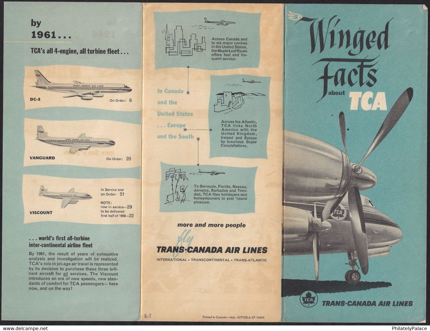 Winged Facts Of Trains- Trans Canada Air Lines TCA Information Brochure MINT MNH (**) - Articles De Papeterie