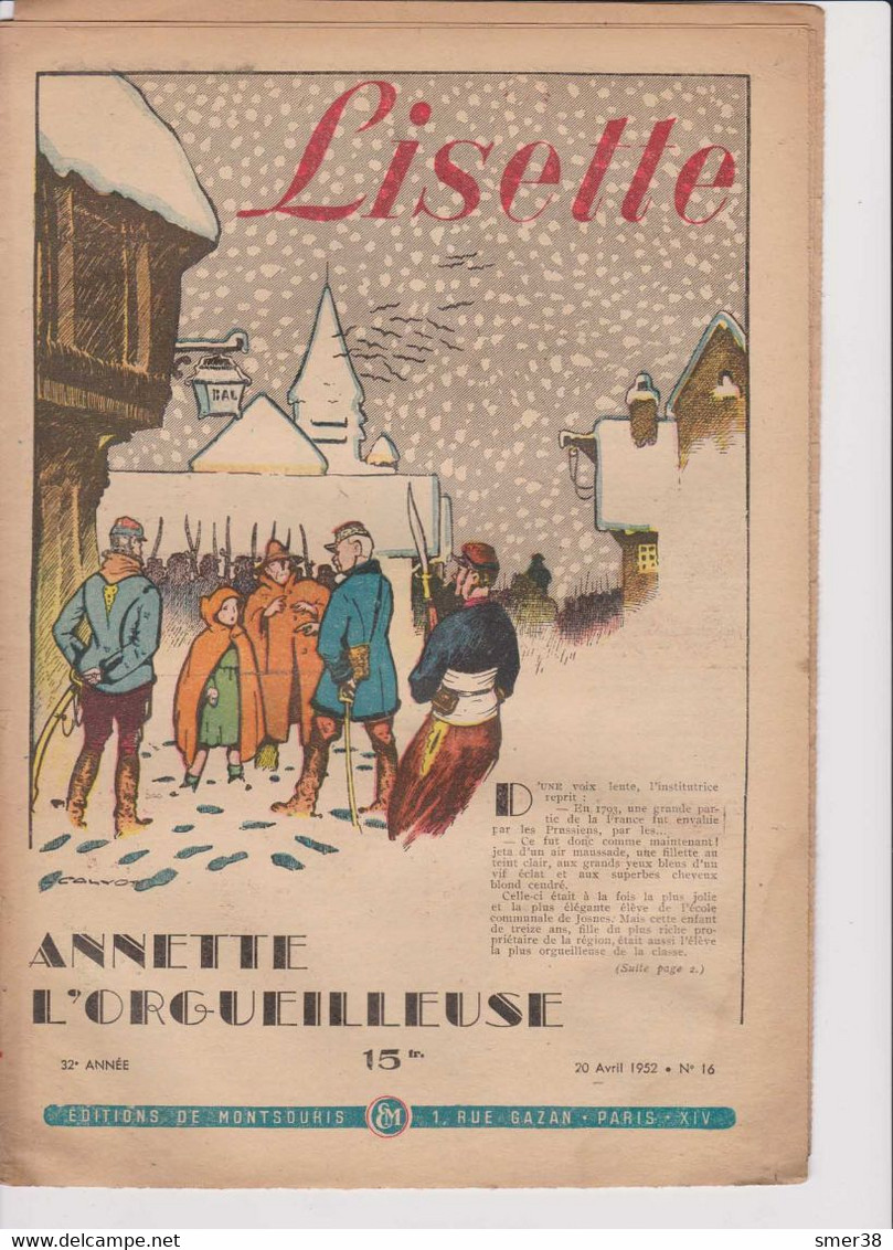 Lisette - Journal Des Fillettes  - 1952 -  32eme Année - N° 16 - 20/04/1952 - Lisette