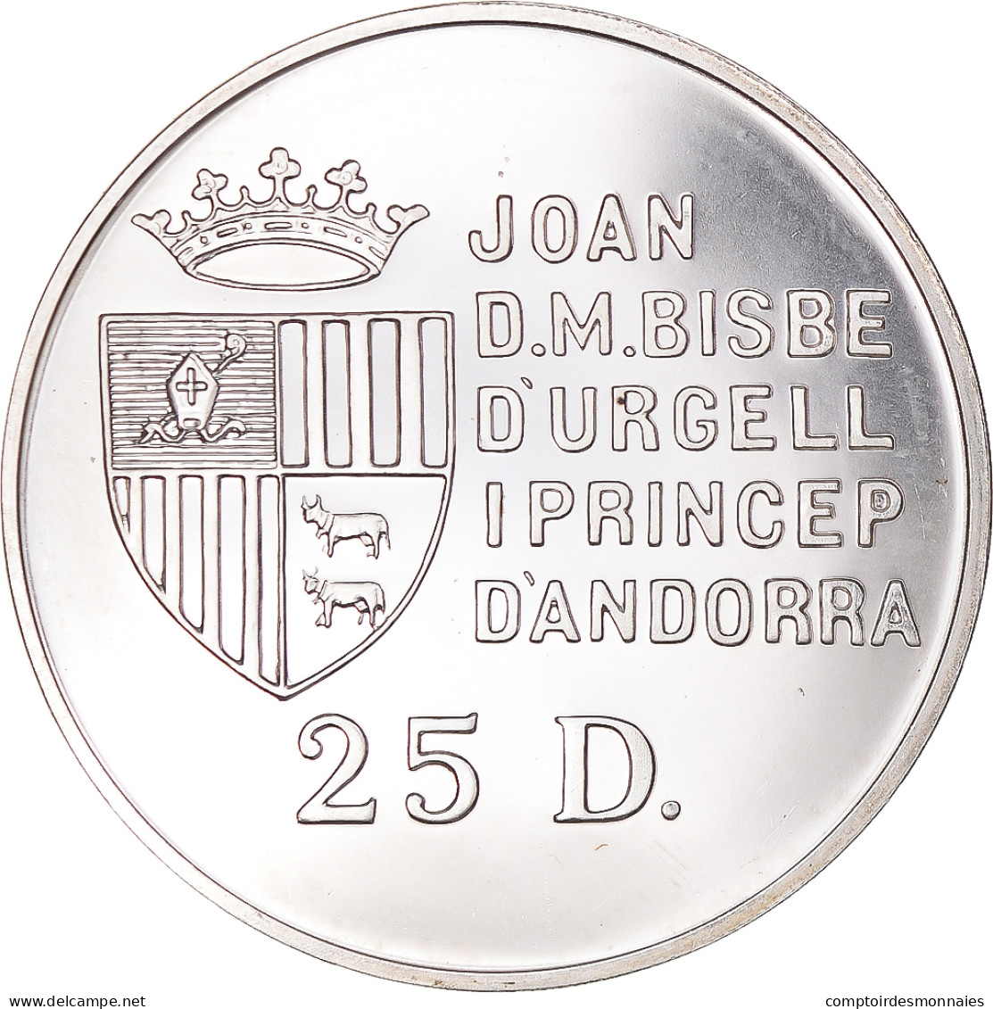 Monnaie, Andorre, 25 Diners, 1991, TTB, Argent, KM:65 - Andorra