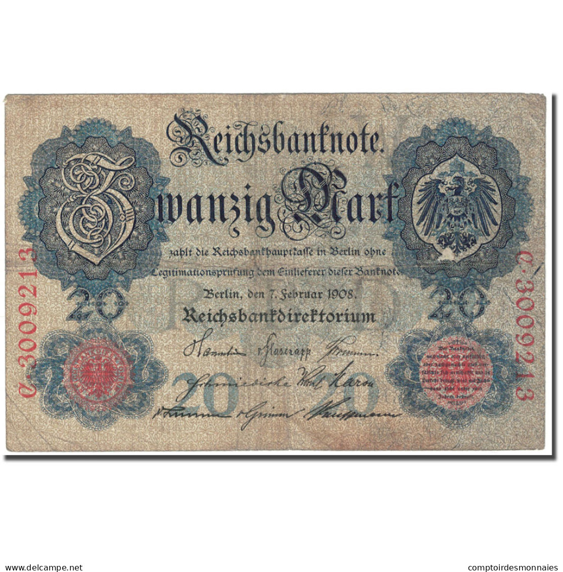 Billet, Allemagne, 20 Mark, 1908, 1908-02-07, KM:31, TB - 20 Mark