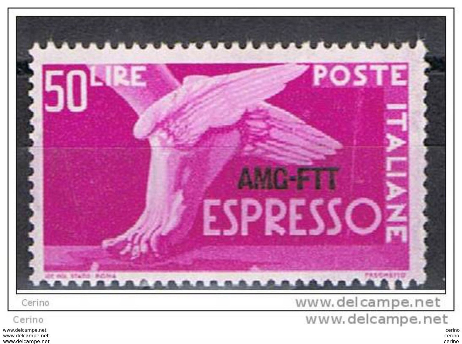 TRIESTE  A:  1953  EX. DEMOCRATICA  -  £. 50  ROSA  LILLA  N. -  R. III° -  SASS. 7/I - Express Mail