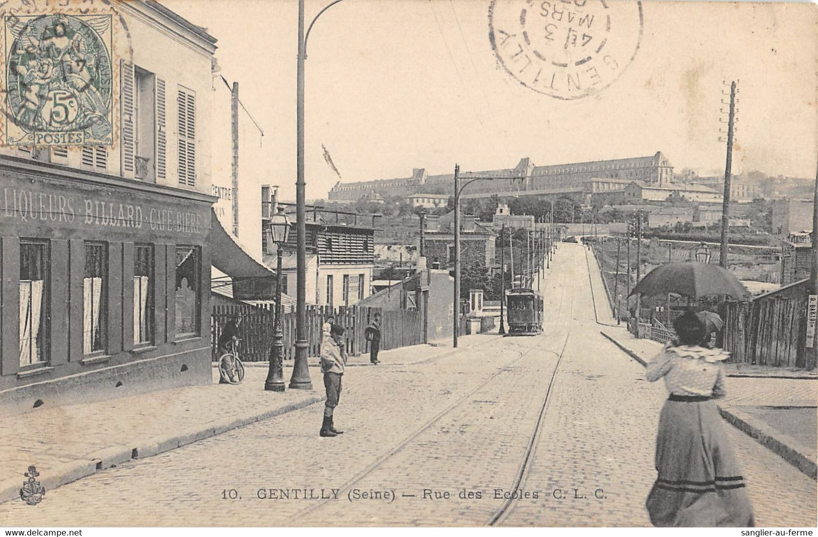 CPA 94 GENTILLY / RUE DES ECOLES / CAFE / BILLARD - Gentilly