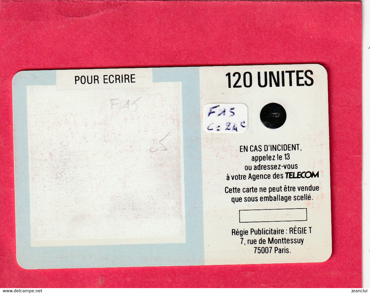 F15 - CARTOT  -  120 U  -  SC3  -  COTE = 24 €  .  2 SCANES - 1987